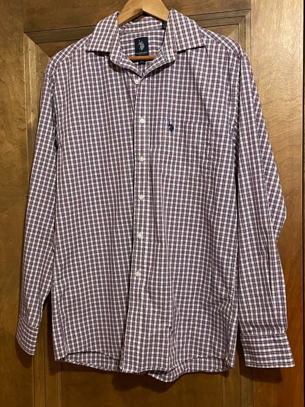 VTG U.S. Polo Assn Wrinkle Free Long Sleeve Men's Collared Button Dress Shirt